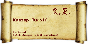 Kaszap Rudolf névjegykártya